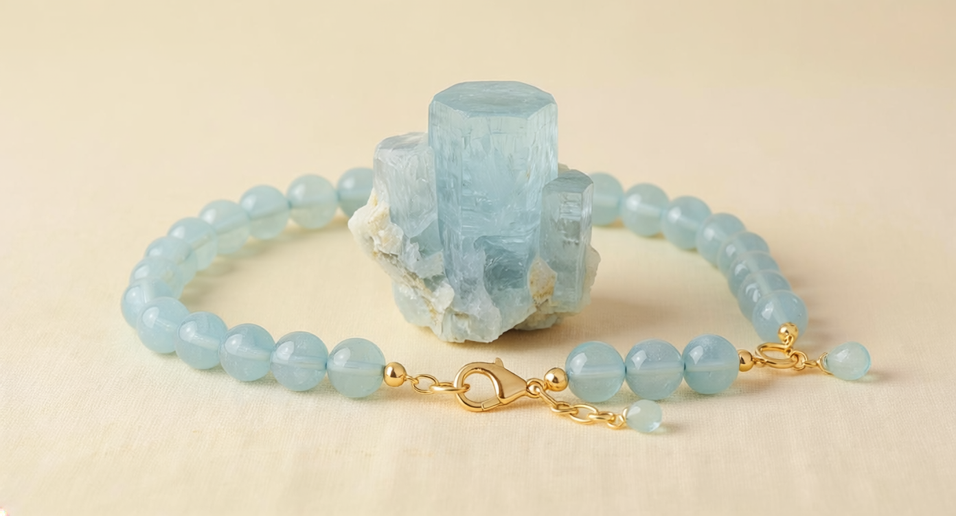 Aquamarine gemstone illustration