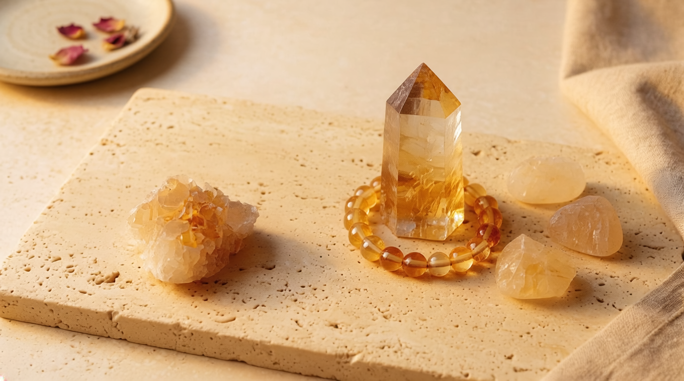 Natural Citrine stone — polished specimen showing characteristic colour and texture