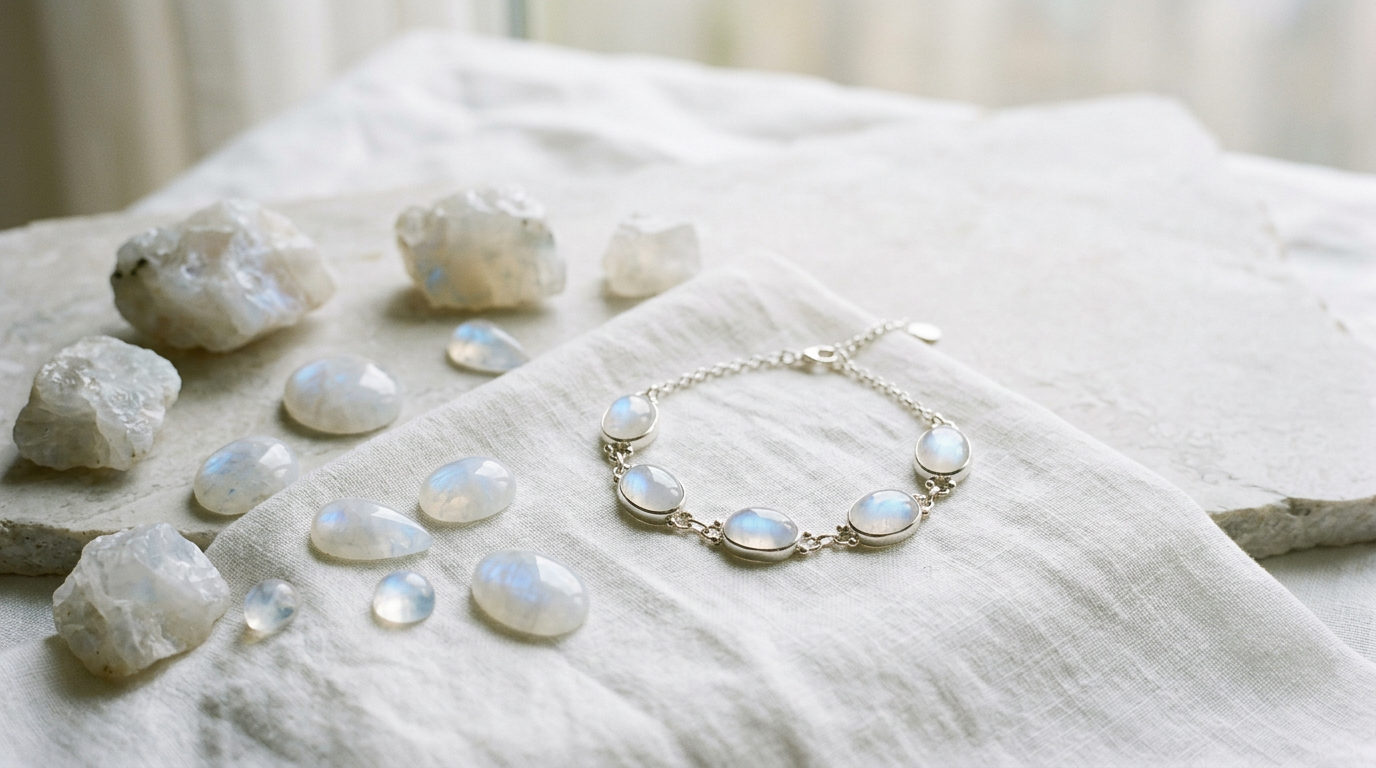 Natural Moonstone stone — polished specimen showing characteristic colour and texture